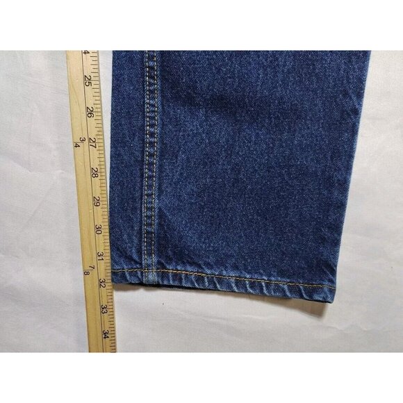 Vintage Levi's 505 Straight Fit Men's Jeans Size 32x32 Dark Wash Denim Cotton - Picture 7 of 13